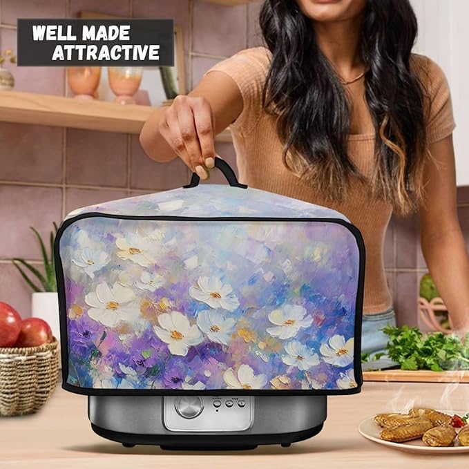 Fashion Flower 6-8 Qt Slow Cooker Dust Cover - Compatible with 6-8 qt Slow Cooker - Kitchen & Living Room Decor