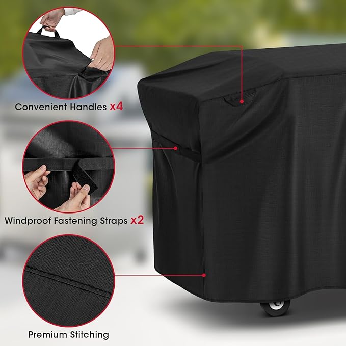 Unicook 5482 Griddle Cover for Blackstone 36 Inch Cooking Station with Hood, Unique UV Resistant Waterproof Vinyl with Polyester Lining, Outdoor Flat Griddle Grill Cover for Blackstone 1899, 1902