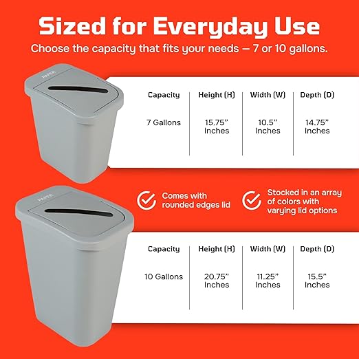 City Box 7 Gallon Paper Recycling Bin with Lid for Residential, Business, and Commercial Recycling - NYC Compliant - Grey
