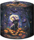 8 Quart Pressure Cooker Dust Cover with Top Handle and Storage Pocket Kitchen Small Appliance Protector Air Fryer Rice Cooker Dust Cover Halloween Moon Night Cat