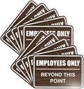 All Quality Classic Framed Employees Only Beyond This Point Wall or Door Sign | Easy to Install Business Signage - Large (Walnut) 10 Pack