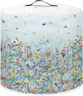 Insulated Pressure Cooker Appliance Cover, Also Fit for Air Fryer and Crock Pot, 6 Qt Dust Cover with Pocket for Spoon/Cooking Utensils/Recipes, for Home Decoration, Flower Butterfly Blue