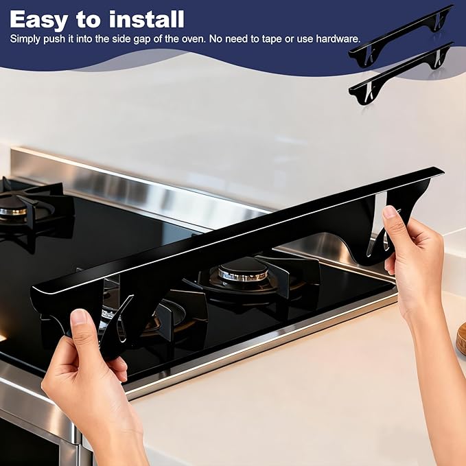Upgrade 316 Stainless Steel Stove Gap Covers (2 Pack, 23.4”), Heat-Resistant Stove Gap Filler for Kitchen Counter and Stovetop, Range Trim Kit Oven Gap Guard Between Stove and Counter