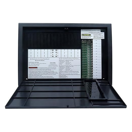RV Electrical Panel Wf-8930/50NPB, 50 Amp AC Distribution Center, 27 Circuits, Plastic & Polycarbonate (PC) Material