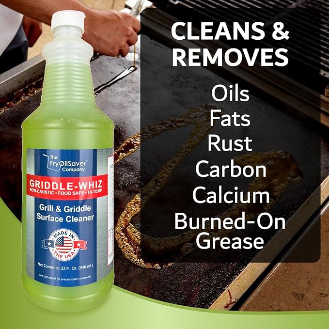 Combo Kit Flat Top Grill Griddle Surface Cleaner, 4-Pack Griddle-Whiz plus Griddles Scraper plus Pumice Stone for Tough Grease & Food Buildups for Griddles & Flat Top Grills