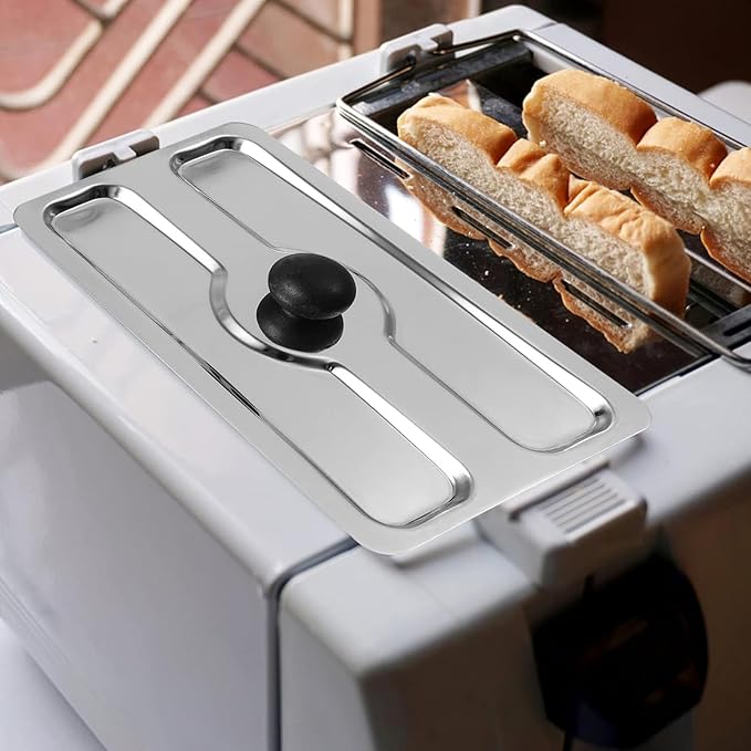 Toaster Cover, Stainless Steel Dust-cover Bread Machine Covers Toaster Lid Appliance Top Covers Electric Bread Maker Upper Cover for Sandwich Breads Machine Part Accessories