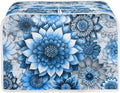Blue Floral Print 2 Slice Toaster Cover Bread Machine Cover with Top Handle Design Kitchen Small Appliance Cover Dust Protection Stain Resistant Universal Fit