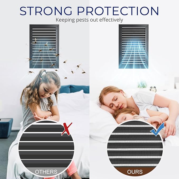 16" X 20" Gable Vent Aluminum Gable Vents for Houses Attic Vent Shed Vents Cover Exterior with Screen Mesh Alloy Wall Vent Ventilation for Home Garage Attic Ceiling - Vent Opening: 14" x 18" Black