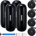 Garvee Boat Fenders 4 Pack 10 x 28 Inches Boat Bumpers for Docking, Ribbed Center Hole, Comes with Ropes and Pump to Inflate
