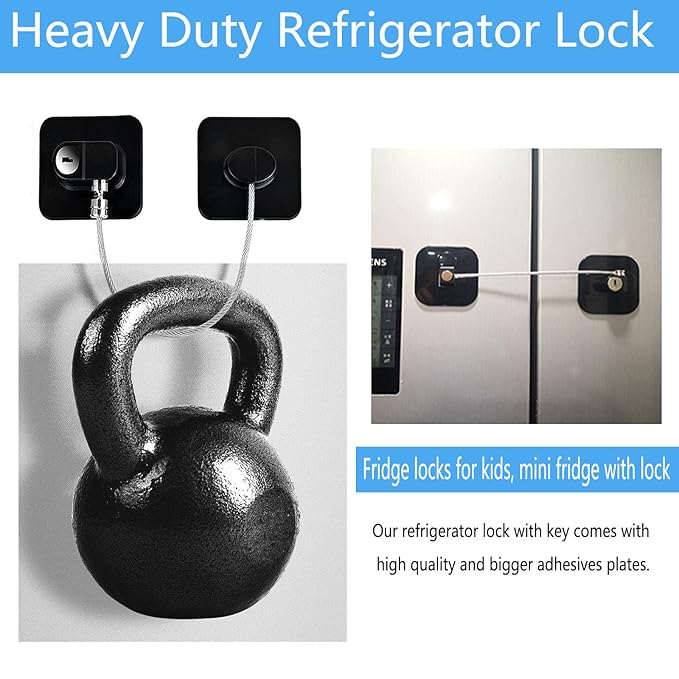 YEYA Upgraded Refrigerator Locks 4 Pack, Baby Proof Cabinet Locks with Keys, Safety Cabinets Door for Toddler