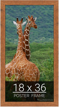 wallsthatspeak 18x36 Light Walnut Rustic Pine Picture Frame for Puzzles Posters Photos or Artwork