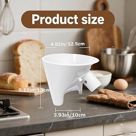 Flour Funnel for Kitchen Aid Mixer, Easy Pour No-Mess Attachment, Anti-Splash Accessory, Fits Tilt-Head 4.5–5 Qt (KSM150), Durable Dishwasher-Safe Baking Tool (Green)