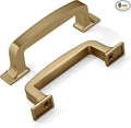 Khtumeware 6 Pack 3 Inch Cabinet Handles - Brushed Brass/Gold Drawer Pulls - Kitchen Hardware for Cabinets and Cupboards