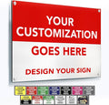 Custom Metal Signs, Personalized Aluminum, Customized Safety, Business Signs, Waterproof Outdoor, White Aluminum (Red & White, 10x7 In)