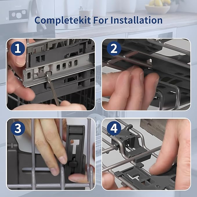 Upgraded W10350375 W10712395 Dishwasher Top Rack Adjuster Compatible with Whirlpool Dishwasher Parts, Includes W10195839 W10195840 10508950 W10250160 Part Replacement for kenmore Dishwasher, 10 PCS