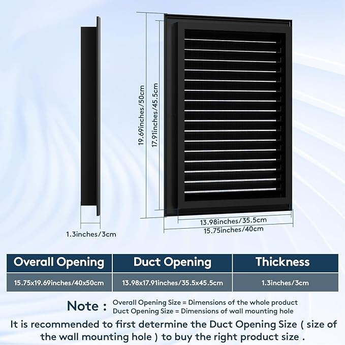 16" X 20" Gable Vent Aluminum Gable Vents for Houses Attic Vent Shed Vents Cover Exterior with Screen Mesh Alloy Wall Vent Ventilation for Home Garage Attic Ceiling - Vent Opening: 14" x 18" Black