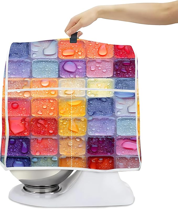 Mixer Dust Cover for 6-8 Qt Stand Mixer, Cloth Cover with 2 Storage Pockets for Stand Mixer Protective Covers Large for 6-8 Quart Mixer