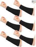 Sintege 3 Pairs Arm Protectors for Thin Skin and Bruising Cut Resistant Forearm Sleeve Level 5 Arm Burn Protection Sleeve (Black,7.9 Inch)