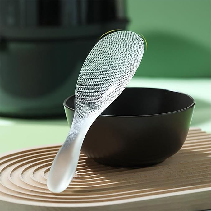 H&Zebrabro 1 Piece Japanese Style Rice Paddle, Food-grade Non Stick Rice Scooper Spoon, Heat Resistant Rice Spoon Paddle for Rice Cooker, Dishwasher Safe (Transparent)