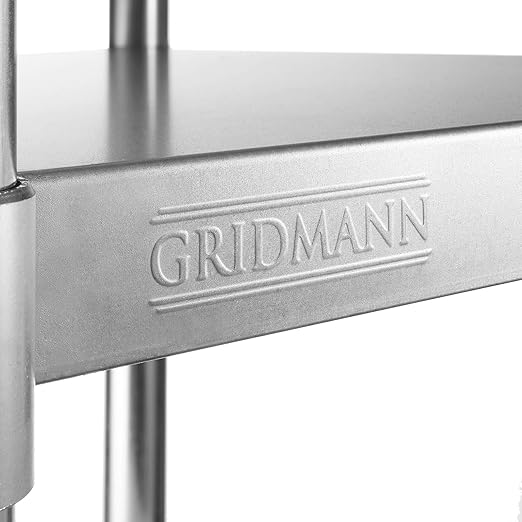 GRIDMANN Stainless Steel Work Table 48 x 30 Inches, NSF Commercial Kitchen Prep Table with Under Shelf for Restaurant and Home