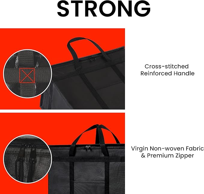 NZ home Insulated Bags for Food Delivery (XL Plus) Grocery Shopping Cooler Bag, Pizza Delivery, Hot & Cold Catering Tote, Reusable, Foldable & Heavy Duty (2 Pack, Orange)