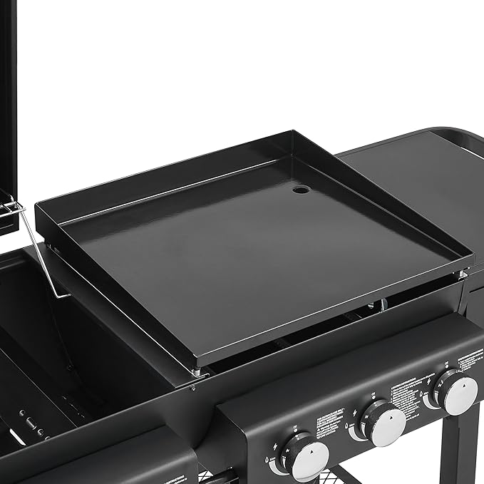 5-Burner Propane Gas Grill with Grilling & Griddling Functions-751 Sq Inch Cooking Space,56000 BTU Output,3-in-1 Combo (Gas Grill + Flat Griddle + Side Burner),Easy-Clean Enamel-Coated Grates