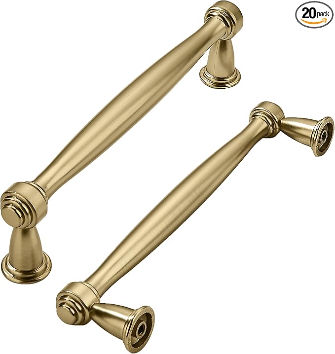khtumeware 20 Pack 3-3/4 Inch(96mm) Champagne Bronze Cabinet Pulls Champagne Brass Kitchen Cabinet Handles Kitchen Cabinet Hardware for Cupboard Drawer Handles Dresser Pulls