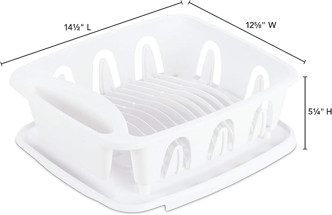 Sterilite Small 2-Piece Sink Set, White, 4-Pack