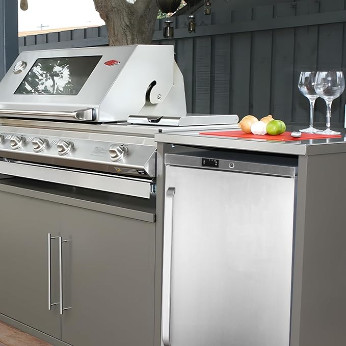 HCK Freezer, Undercounter Refrigerator with Stainless Steel Body, Electronic Temperature Control, Lockable Door, 3 Movable Baskets, Built Design for Home and Commercial Use,-11.2°F to 3.2℉, 4.1 Cu.ft.