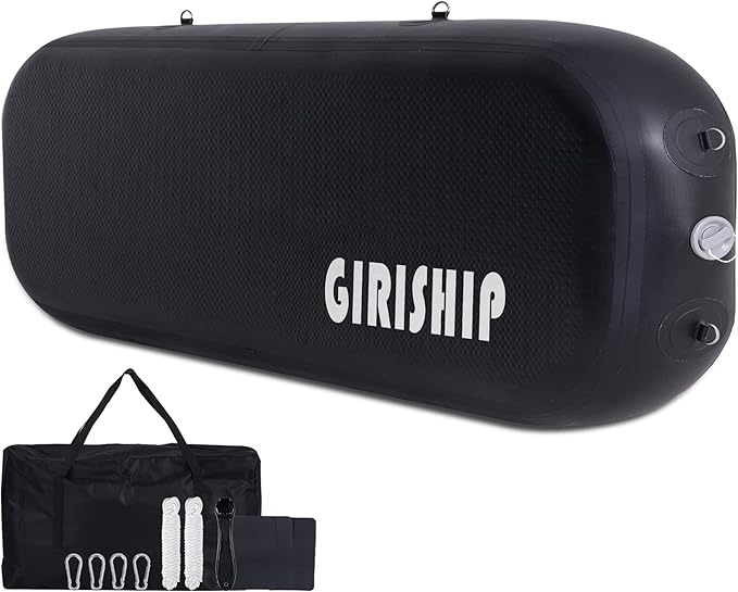 10'×18"/24" Inflatable Boat Bumpers, Large Boat Fenders for Docking, Boat Bumpers for Docking with Mooring Ropes, Heavy Duty Dock Bumper for Yacht or Fishing Boat