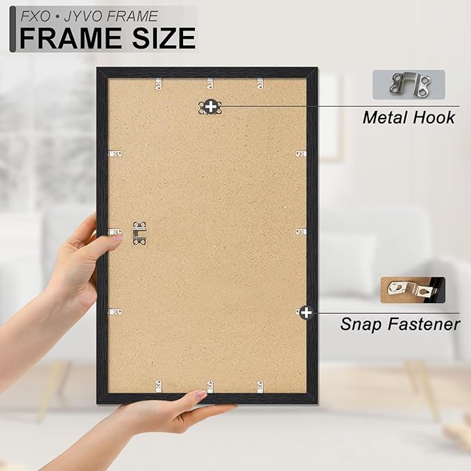 Engineered Wood 14x24 Picture Frame Set of 6, Black Frame for 14 x 24 Inch Picture Poster Photo, Light Weight 14 by 24 Frame with Wood-grain for Wall - 6 Pack/Black/14 x24