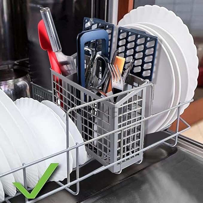 Dishwasher Cutlery Basket (9 x 3 x 10.3 inches) Fit For samsung DD82-01112A / ‎DD94-01013A / DD97-00250A Silverware Utensil Basket - Competible With Samsung, whirlpo-l, Bosch etc. Parts DD82-01384A