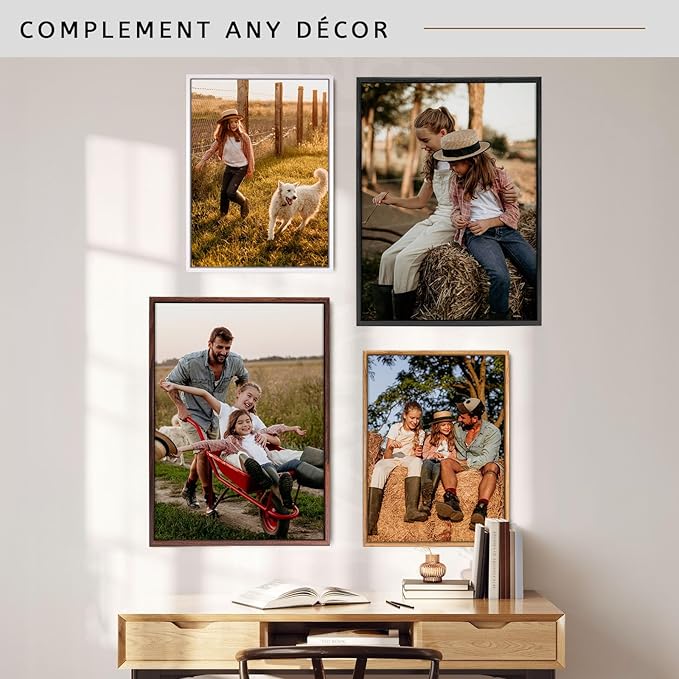 DIY Canvas Floater Frames for Canvas Paintings, 1.25" Deep Floating Frame for Finished Canvases (Dark Brown 14x18 inches)