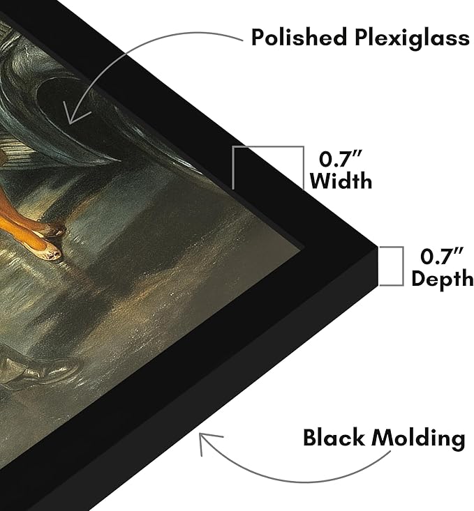 Americanflat 22x34 Poster Frame with Polished Plexiglass - Streamline Collection - Thin Border Picture Frame for Wall Display - Hanging Hardware Included - Black