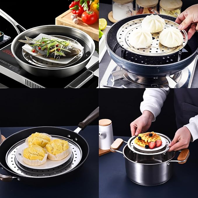 Steamer Rack, 11" / 28cm 304 Stainless Steel Removable Legs Multifunction Steaming Stand Holder Rack for Steamer Pot Pans