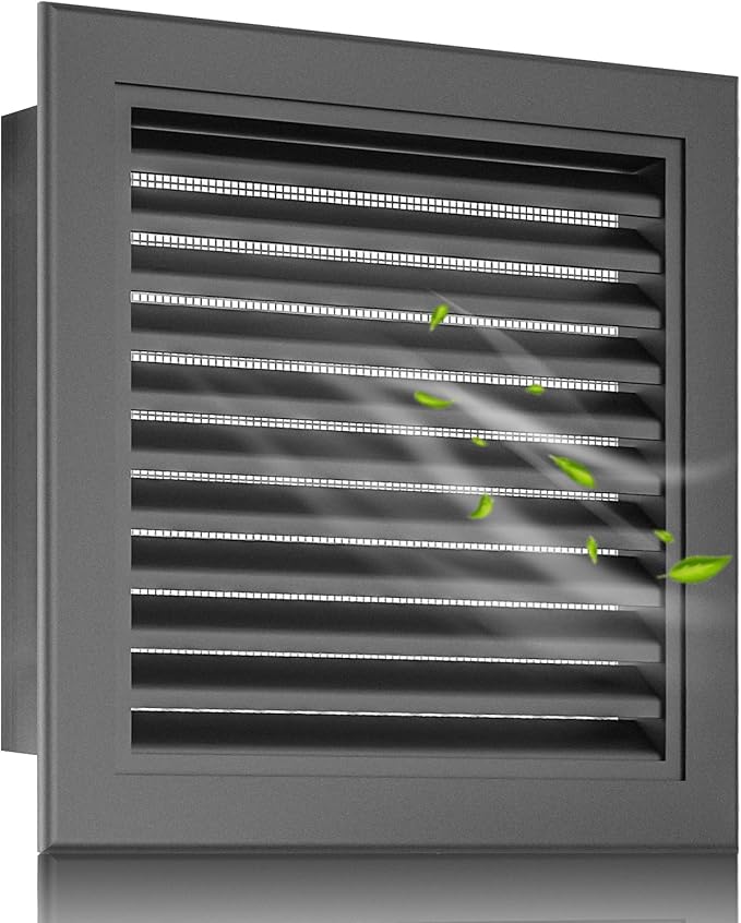 12” X 12” Aluminum Alloy Gable Vent, Never Rust Gable Vents for Shed, Ideal for Wall, Attic, Shed,and Shipping Container, Vent Opening: 10"x10" (Gray)