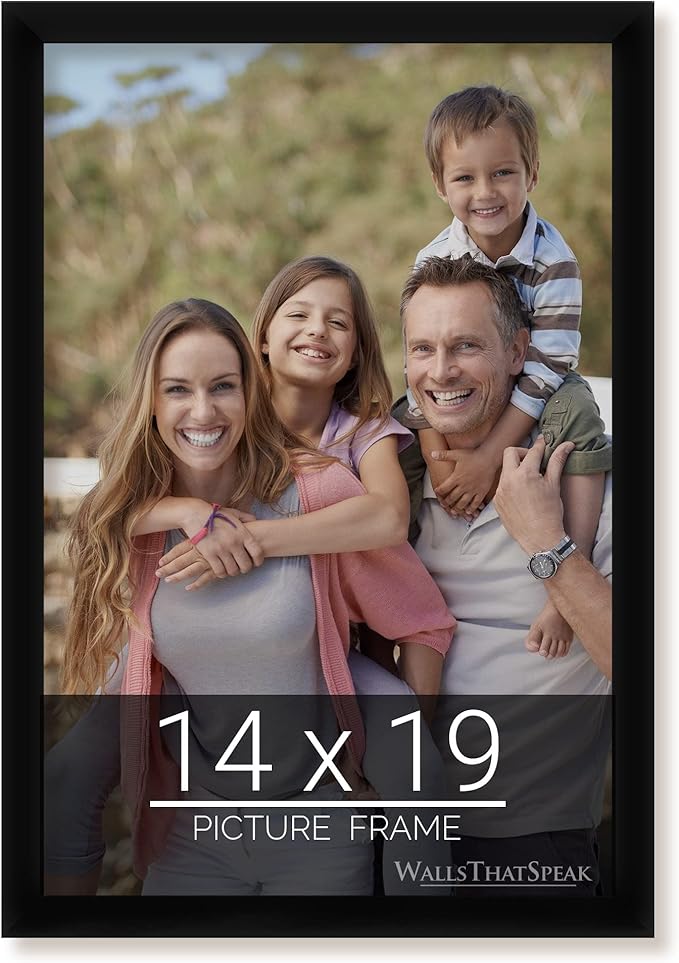 wallsthatspeak 14x19 Black Picture Frame for Puzzles Posters Photos or Artwork