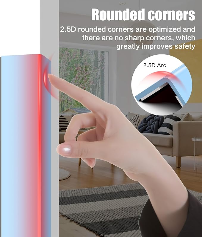 ‎Frychee Wall Corner Protector, Walls Edge Protector，Self-Adhesive Wall Corner Guards,PVC Double Side Edge Protector， Furniture Stairs Guard (Blue 2PCS 120cm/47.2in)
