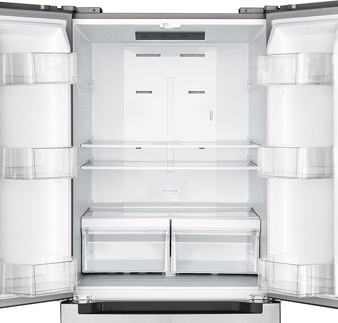 KoolMore 30-Inch and 18.5 cu. ft. Counter Depth French Door Refrigerator with Three Doors and Deep Freezer in Stainless-Steel (KM-RERFDSS-18C)