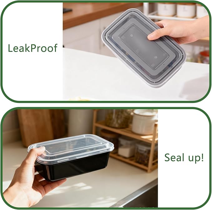 10Pack 28oz Meal Prep Containers Disposable Food Storage Containers with Lids, 1-Compartment Reusable Food Storage Plastic Stackable To Go Boxes Microwave, Freezer, Dishwasher Safe