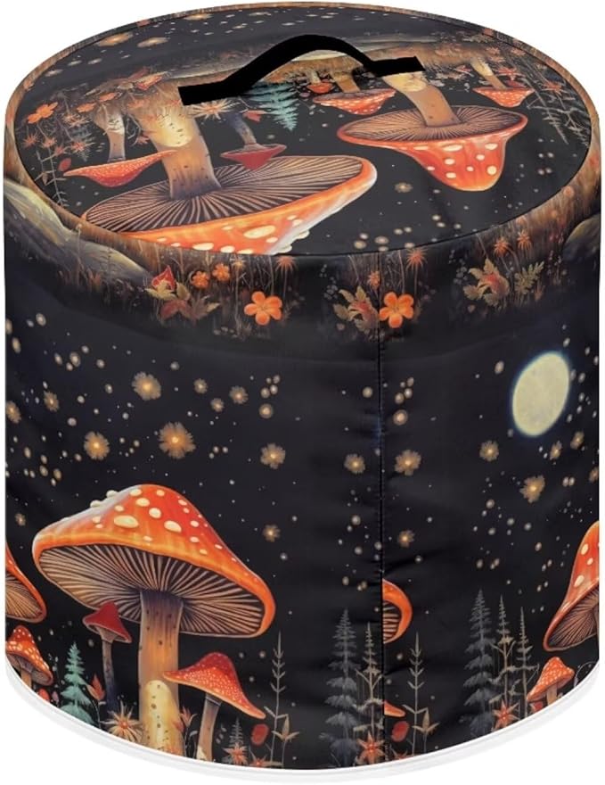 Red Mushroom Moon Rice Cooker Cover for Instant Pot 6 Qt Inner Pot with Carrying Handle and Two Pockets for Spoon Fork Convenient Gifts for House Table Living Room