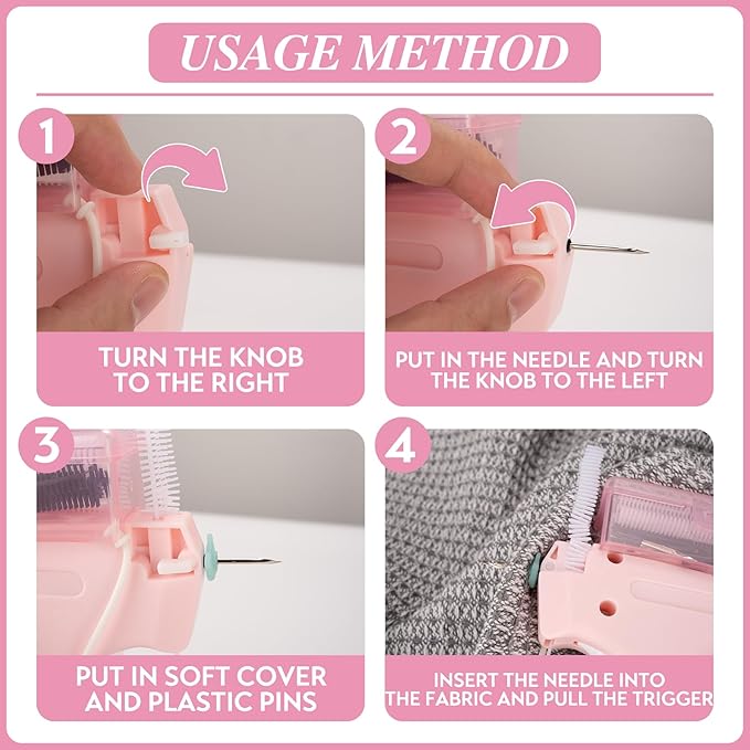 Clothing Label Gun with Box,Standard Retail Price Tag Labeling Gun Kit,Having 6 Needles, 2000 Micro Fasteners, Scissors and Soft Cover,Suitable for Store,Warehouse,Consignment,Yard Sale,etc.(Pink-1)