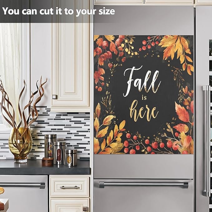 Fall Black Leaves Dishwasher Magnet Cover Front Door Magnetic Dishwasher Cover Decorative Refrigerator Magnet Covers Appliances Stickers for Home Kitchen Decor, 23" x 26"