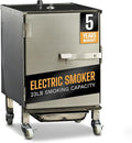 SmokinTex Lil' Tex Electric Smoker - Stainless Steel Portable Meat Smoker Grill with Temperature Control, Wood Chip Tray, and Meat Probe for BBQ, Jerky, Vegetables