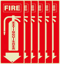 6 Pack Fire Extinguisher Signs 10 × 4 Inches Glow in the Dark Aluminum Sign Waterproof UV Protected Fade Resistance Signage for Home Office Business