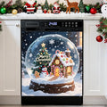 Christmas Crystal Ball Dishwasher Magnet Cover, 23" W x 26" H Fridge Magnetic Stickers Reuseable Magnet Panel Decal Cover for Washing Machine Fridge Microwave Cabinet Kitchen Christmas Decoration