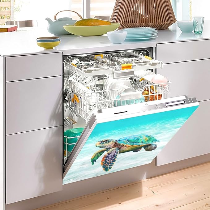 Sea Turtle Dishwasher Magnet Cover Sticker Magnetic Refrigerator Panel Front Door Fridge Microwave Decal Decorative