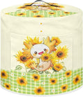 Xoenoiee Axolotl Daisy Sunflower Pattern Kitchen Appliance Dust Covers with Pockets, Electric Pressure Cooker Cover for 3qt Compatible with Crock Pot, Rice Cooker Cover, Small
