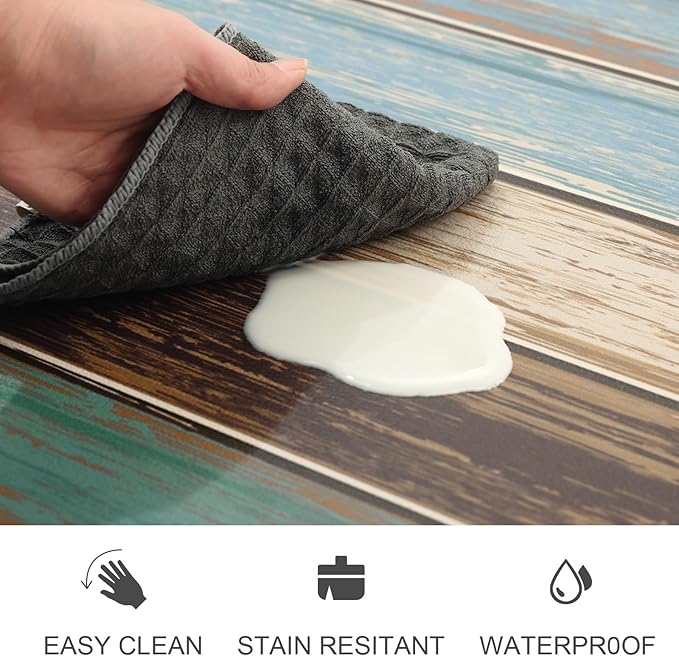 MAYHMYO Anti Fatigue Kitchen Mat - Set of 2 - Farmhouse Design Comfort Mats - Cushioned, Non Slip Floor Mat,17.3 x 29 x 0.4 inch + 17.3 x 59 x 0.4 inch