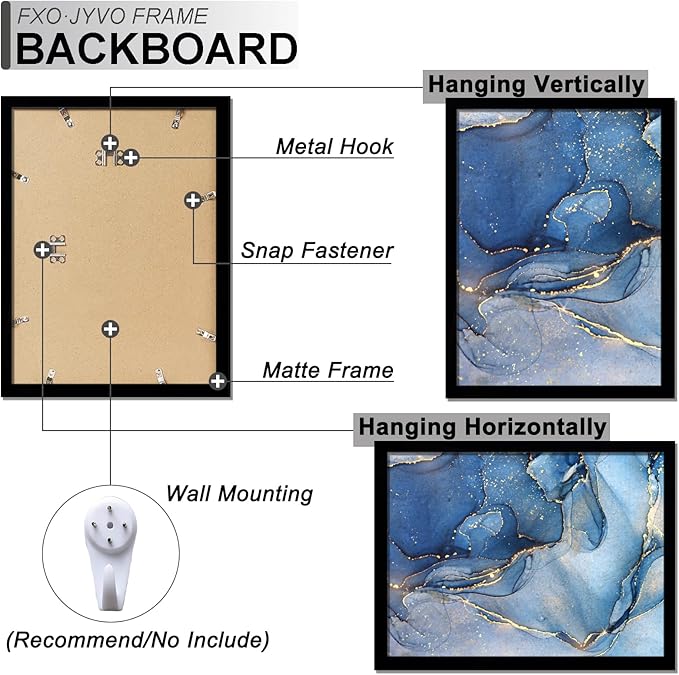 13x18 Picture Frame Set of 6, Black Frame for 13 x 18 Inch Picture Poster Photo, Light Weight and High Transparent 13 by 18 Frame for Wall - 6 Pack/Black/13 x18